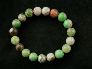 Good Quality Tibetan Agate Dzi Small Round Beads Bracelet S041