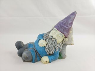 Vintage Cast Iron Garden Gnome Elf Sleeping Mushrooms Door Stop