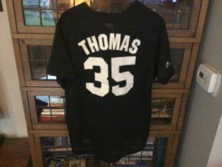 VTG Rare Frank Thomas 35 Chicago White Sox Majestic Mesh Button Up Jersey SZ XL 2