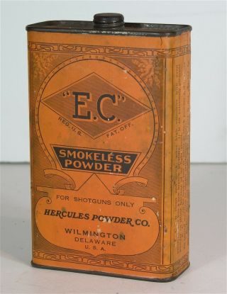 1910s Hercules Gunpowder Black Powder Advertising Tin Flask For Shotguns Only