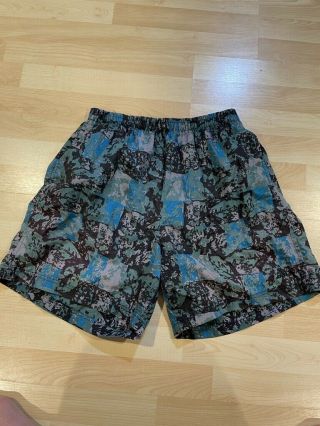 Vintage Nike Acg Shorts Multi Color Pattern Size Large 90s Abstract All Over