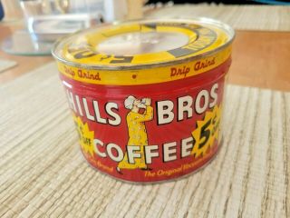 Vintage Hills Bros Coffee - 1 Lb.  Can - Special " 5 - Cents Off " Edition