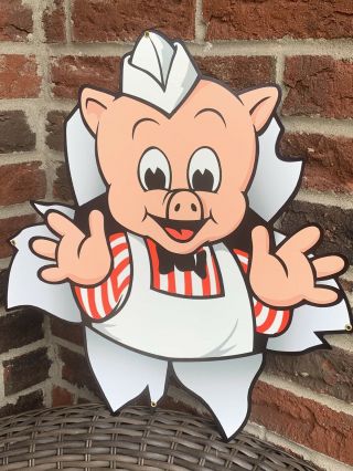 Vintage Style Large Piggly Wiggly Stores Usa Made Die Cut Metal Sign