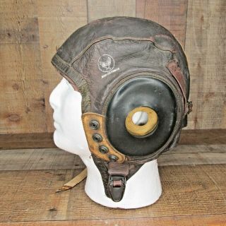 Wwii Us Army Air Force Type A - 11 Leather Pilot Flying Helmet Size Large
