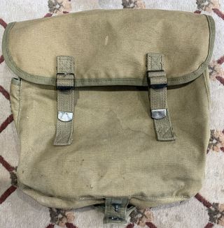 Ww2 Usmc Officers Musette Bag Boyt 1943 Complete With Shoulder Straps W/pads