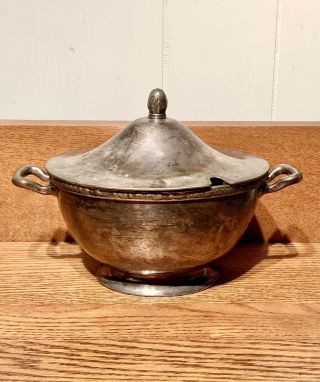 Gorham Hotel Pierre Nyc 1930 Vintage Silver Soldered Bowl Tureen With Lid