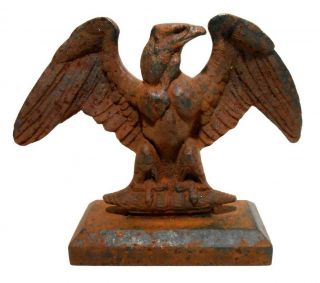 Late 19th C Vint American Cast Iron Bald Eagle W/spread Wings,  Stamped Bs Co.
