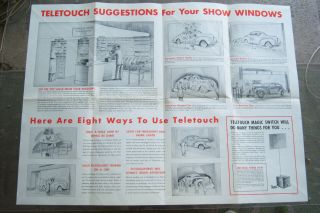 RARE TELETOUCH MAGIC SWITCH ADVERTISING POSTER THEREMIN INVENTION 2