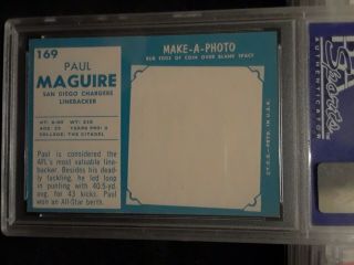 1961 Topps Football 169 Paul McGuire PSA 9 - Vintage PSA Registry Type 2