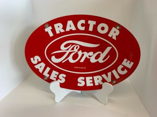 Vintage Porcelain Ford Tractor Sales And Service Sign