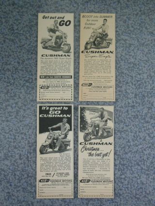 4 Vintage 1959 / 1960 Cushman Eagle Scooter Advertisement