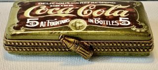 Rare - Coca Cola 5¢ Advertising Sign Limoges Box