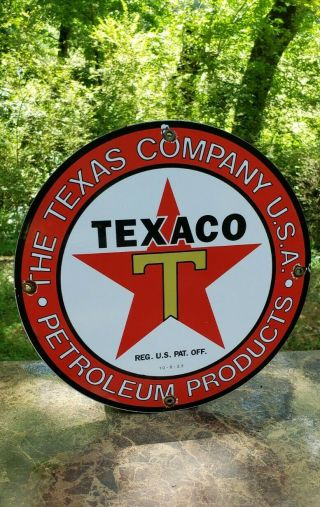 Texaco Porcelain Metal Sign Gasoline Oil Gas Pump Plate Garage Man Cave Barn