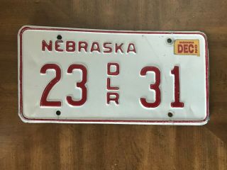 2002 Boone County Nebraska Dealer License Plate 23 - 31 W/ Registration