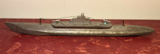 Vintage World War Ii Trench Art Hand Carved Wooden Gato - Class Submarine
