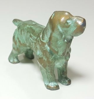 Vintage Antique Bronze Cocker Spaniel Dog Sculpture Statue