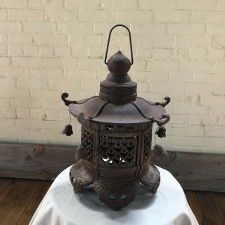 Vintage Japanese Cast Iron Pagoda Garden Lantern