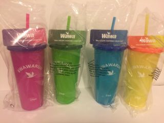 Wawa 24 Oz Color Changing Cups Green Blue Yellow Pink 4 Limited Edition