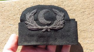 Ww2 Usn Us Navy Cook Steward Bullion Cap Hat Badge Insignia W/ Band