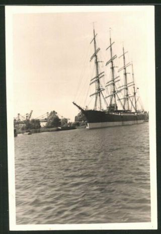Fotografie 2.  Wk,  Schulschiff Der Kriegsmarine Im Hafen Von Stettin 1941