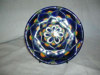 Handmade Talavera Style Mexican Pottery Flower Plate 6 Inch Diameter