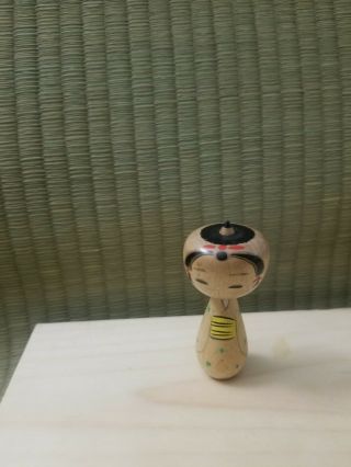 Vintage Japanese Kokeshi Mini Wooden Doll Signed Hand Painted