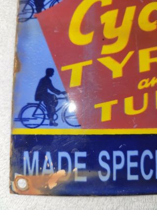 Vintage Goodyear Indian Cycle Tyres Porcelain Sign Indian Motorcycles Harley 3