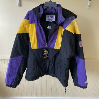 Vtg 90’s Minnesota Vikings Pro Line Starter Pullover Puffer Jacket Coat Men’s Xl