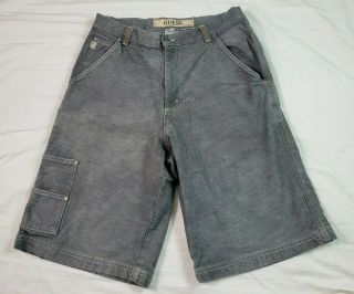 Guess Mens Denim Carpenter Shorts Grey Size 32 Vintage 100 Cotton