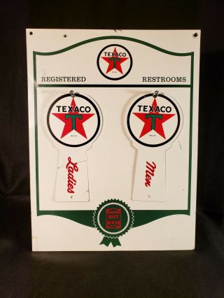 Vintage,  Texaco,  Restroom Key Tags And Sign