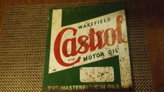 Castrol Oil Sign 27cm X 24cm Year 1941 Workshop Signage Ex Q.  L.  D.  Depot.