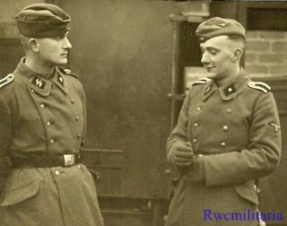 Rare Pair German Elite Waffen Unterscharführer Soldiers In Heavy Coats
