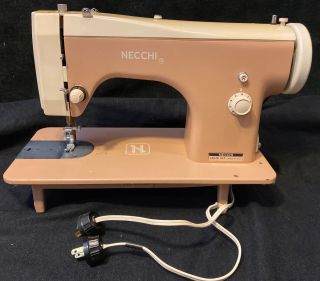 Vintage Necchi Pink 510 Lelia Sewing Machine Made In Italy