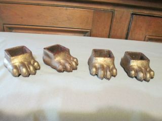 4 Old Fisher Stove Bear Claw Feet With Hole