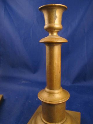 rare antique 18c RUSSIAN SIGNED BRASS CANDLESTICKS candles 5