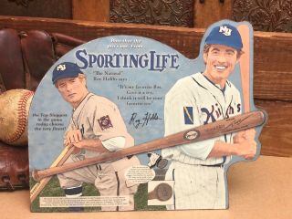 Sporting Life Bat,  Die - Cut Display Ad Sign - Roy Hobbs,  N.  Y. ,  Size - 10 " X 8 - 1/4 "