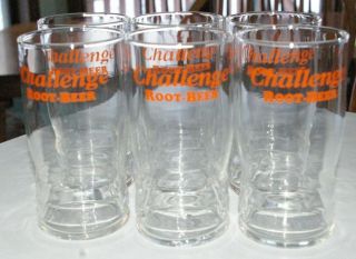 6 Vintage Nos Challenge Root Beer Glasses Drug Store Soda Fountain