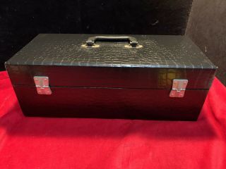 Vintage Black Faux Alligator 8 - Track Storage Carrying Case Carrier Holds 24 Tape 3