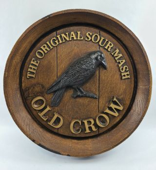 Vintage Sour Mash Old Crow Bourbon Kentucky Straight Bourbon Whiskey Bar Sign