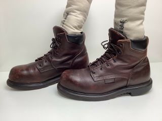 Vtg Mens Red Wing Steel Toe Work Burgundy Boots Size 11.  5 E2