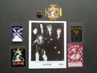 Def Leppard,  Promo Photo,  5 Very Rare Vintage Backstage Passes,  Steel Pin/button