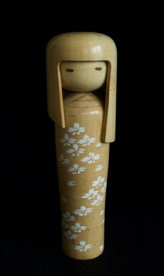 29cm (11.  4 ") Japanese Old Sosaku Kokeshi Doll : Signed Muhitsu Miyajima