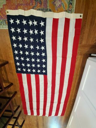 1944 WWII 48 Star hand sewn American Flag Casket Royersford Flag 3.  52 ' x6.  63 ' 2