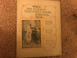 Vintage Newsprint Music - When The Parson Makes Miss Mandy Johnson Mine - 1898