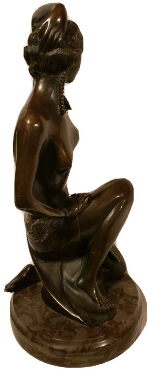 Art Deco Lady Dancer Bronze Statue Figurine Sculpture