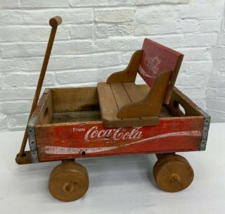 Vintage Coca Cola Wood Crate Wagon