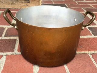 Vintage Copper Pot 8 X 5 With 2 Side Handles 1 3/4 Pounds