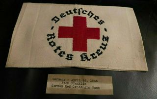 Ww2 German Red Cross Armband From Ww2 Scrapbook