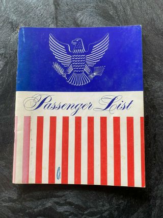 United States Lines S.  S.  United States 1963 Tourist Class Passenger List Booklet