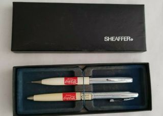 Vintage Coca Cola/sheaffer Calendar Page Pen And Pencil Set
